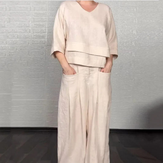Isabel™ | Relaxed Linen-Cotton Two-Piece Set