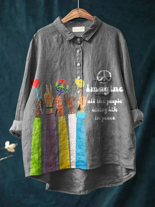 Faith | Bohemian Peace Print Women's Shirt