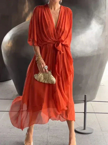 Lucinda | Elegant Flowing Luxe Chiffon Dress