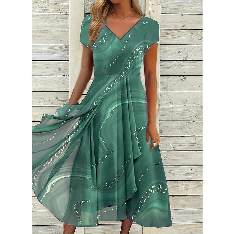Naomi | V-neck Midi Dress