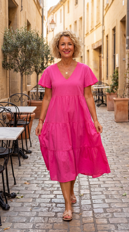 Lila V-Neck Loose Dress
