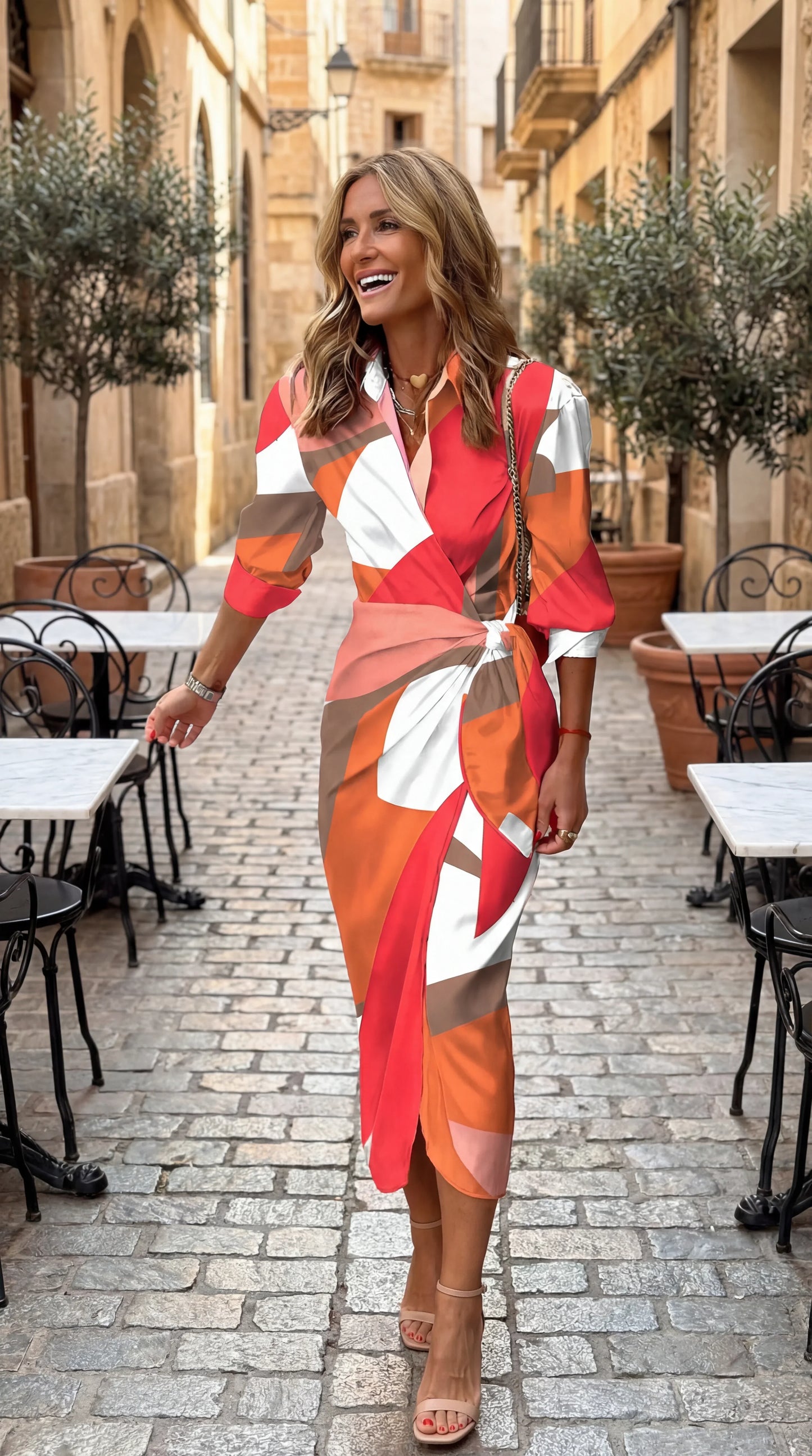 Serenity Striped Midi Dress